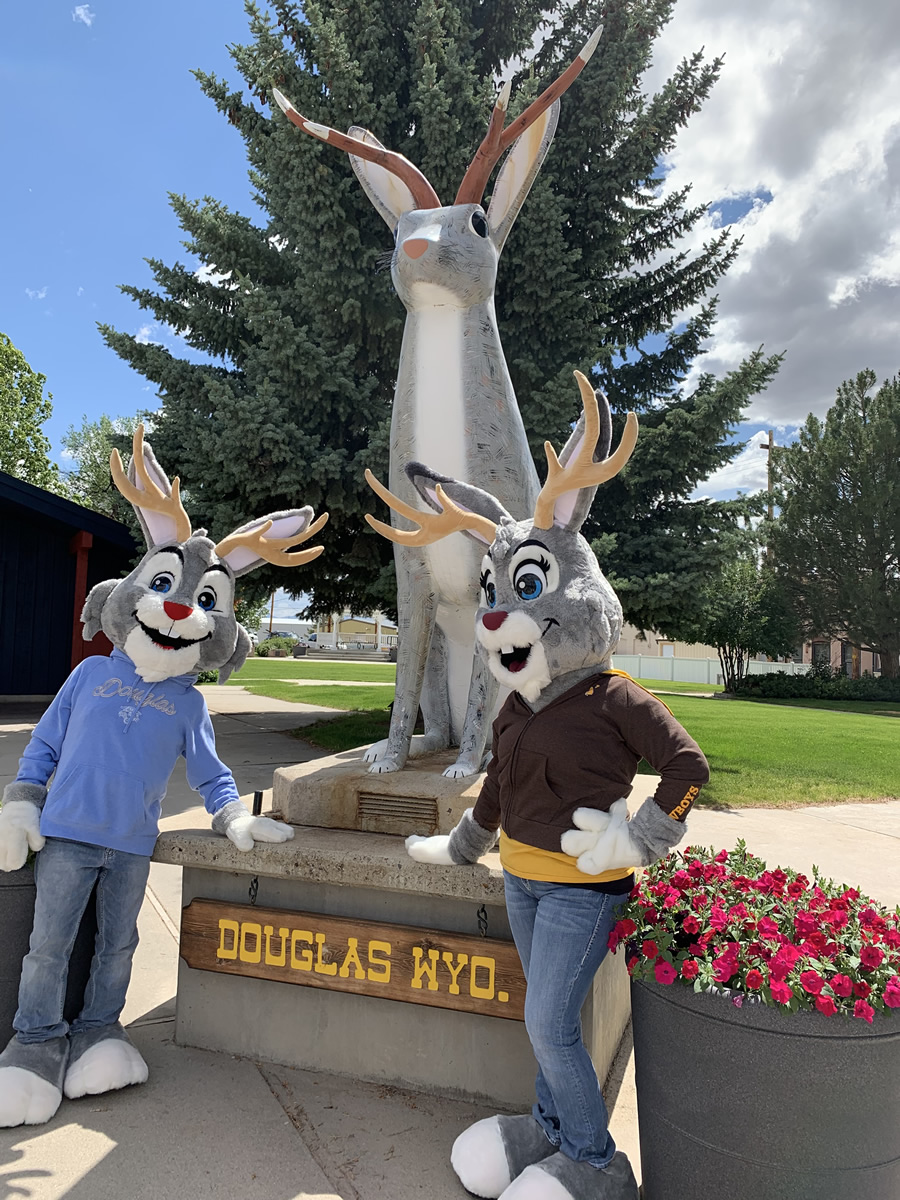 Jackalope statue in downtown Douglas, Wyoming